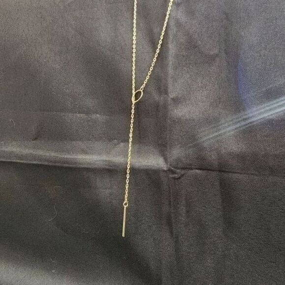 Minimalist Round Stick Pendant Necklace - Picture 3 of 6